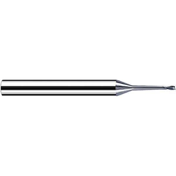 Fraisa - 1mm Diam 2 Flute Solid Carbide 0.2mm Corner Radius End Mill - Exact Industrial Supply