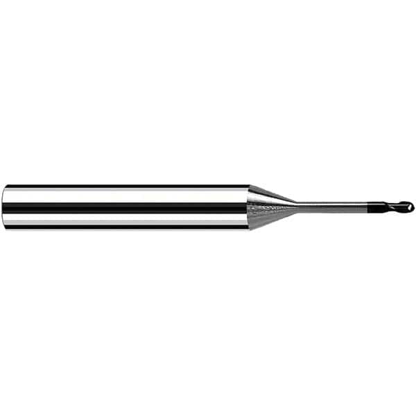 Fraisa - 4mm Diam, 4mm LOC, 2 Flute Solid Carbide Ball End Mill - Exact Industrial Supply