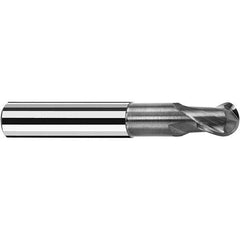 Fraisa - 10mm Diam, 11mm LOC, 2 Flute Solid Carbide Ball End Mill - Exact Industrial Supply