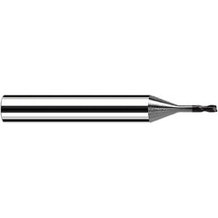 Fraisa - 0.5mm Diam 2 Flute Solid Carbide 0.1mm Corner Radius End Mill - Exact Industrial Supply