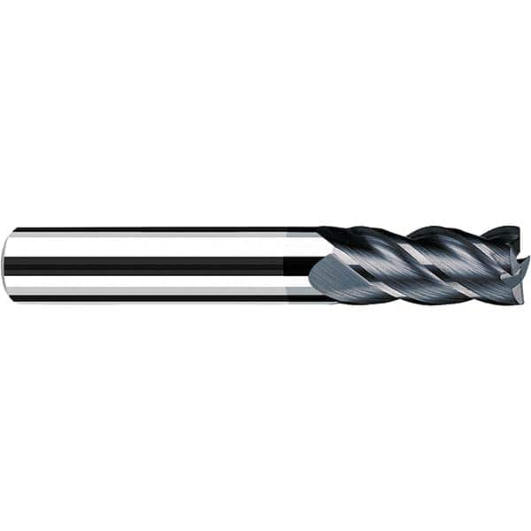 Square End Mill: 3/4'' Dia, 1-1/2'' LOC, 3/4'' Shank Dia, 4'' OAL, 4 Flutes, Solid Carbide Single End, Polychrom Finish, Spiral Flute, Variable Helix, Centercutting, RH Cut, RH Flute, Series Favora