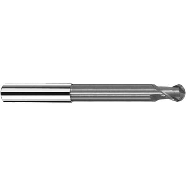 Fraisa - 10mm Diam, 11mm LOC, 2 Flute Solid Carbide Ball End Mill - Exact Industrial Supply