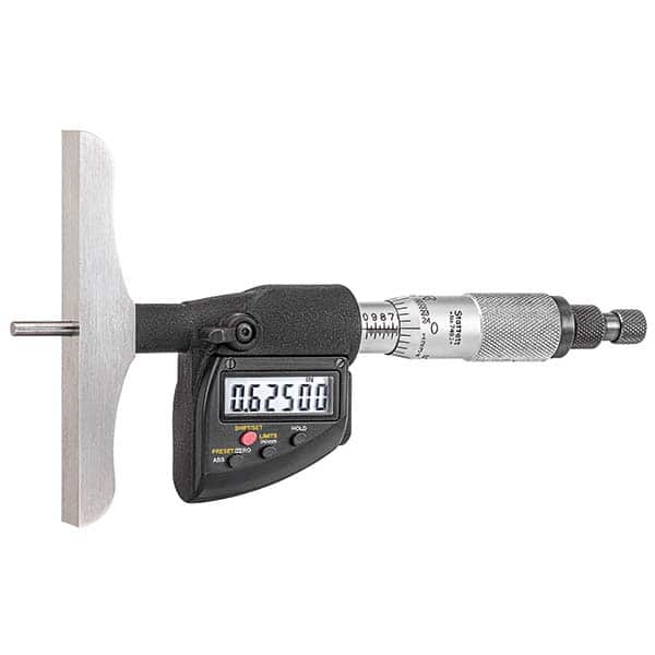 Starrett - Electronic Depth Micrometers Minimum Measurement (mm): 0.00 Minimum Measurement (Decimal Inch): 0.00 - Exact Industrial Supply