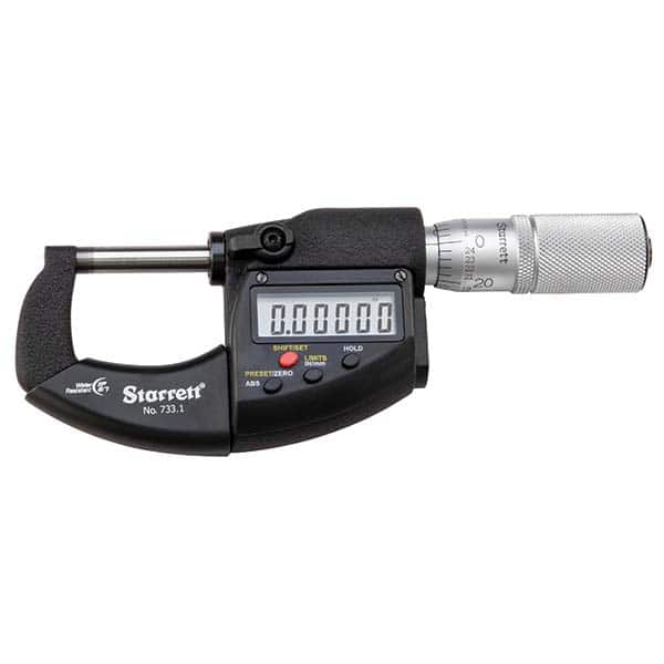 Starrett - Electronic Outside Micrometers Type: Standard Minimum Measurement (Decimal Inch): 0 - Exact Industrial Supply