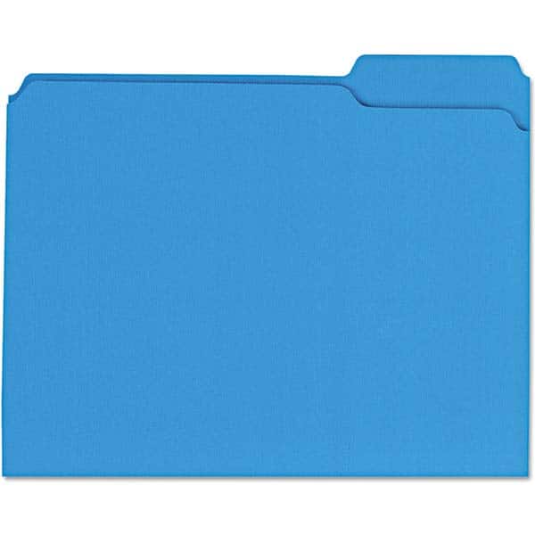 UNIVERSAL - File Folders, Expansion Folders & Hanging Files Folder/File Type: File Folders with Top Tab Color: Blue - Exact Industrial Supply