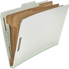 UNIVERSAL - File Folders, Expansion Folders & Hanging Files Folder/File Type: Classification Folders with Tob Tab Fastener Color: Gray - Exact Industrial Supply