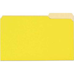 UNIVERSAL - File Folders, Expansion Folders & Hanging Files Folder/File Type: File Folders with Top Tab Color: Light Yellow - Exact Industrial Supply