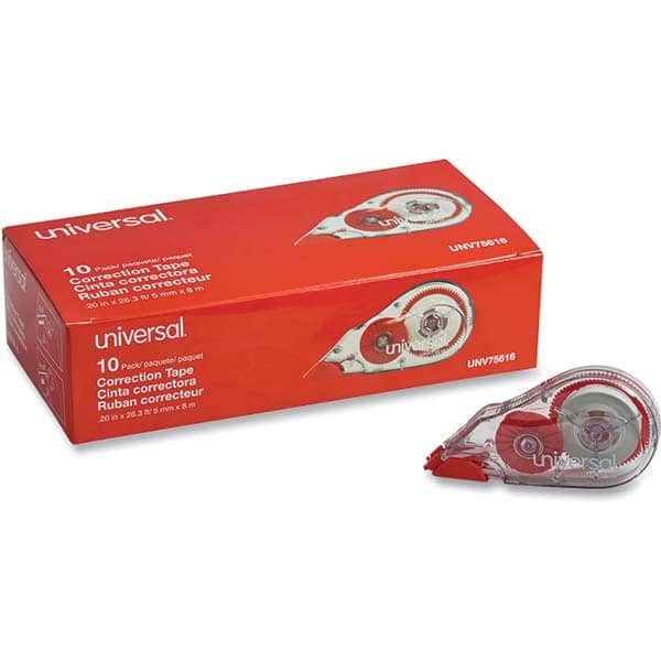 UNIVERSAL - Correction Fluid & Tape Type: Correction Tape Non-Refillable Tape Size: 1/5 x 315" - Exact Industrial Supply