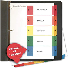 UNIVERSAL - Tabs, Indexes & Dividers Indexes & Divider Type: Preprinted Numeric Size: 8-1/2 x 11 - Exact Industrial Supply