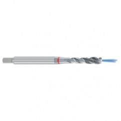 M5x0.80 6H 3-Flute Cobalt Red Ring Semi-Bottoming 40 degree Spiral Flute Tap-Bright - Exact Industrial Supply
