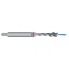 M5x0.80 6H 3-Flute Cobalt Red Ring Semi-Bottoming 40 degree Spiral Flute Tap-Bright - Exact Industrial Supply