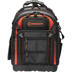 Crescent - 38 Pocket, Polyester, Black/Orange Backpack Tool Bag - Exact Industrial Supply