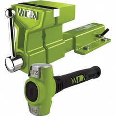 Wilton - 5" Jaw Width x 6" Jaw Opening, 4-1/2" Throat Depth, Bench & Pipe Combination Vise - Exact Industrial Supply