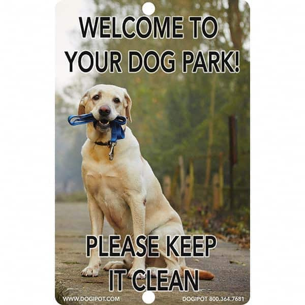 DOGIPOT - Pet Waste Station Accessories Type: Reflective Pet Sign Material: Aluminum - Exact Industrial Supply