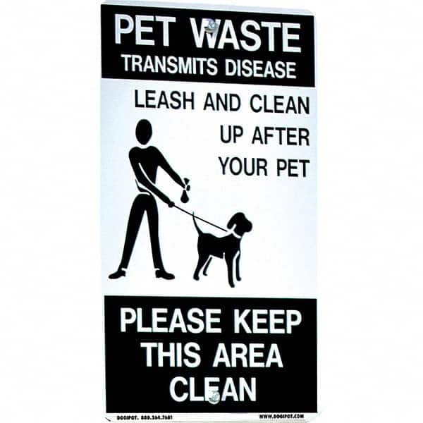 DOGIPOT - Pet Waste Station Accessories Type: Reflective Pet Sign Material: Aluminum - Exact Industrial Supply