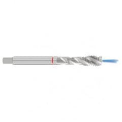 M12x1.75 6H 3-Flute Cobalt Red Ring Semi-Bottoming 40 degree Spiral Flute Tap-Bright - Exact Industrial Supply