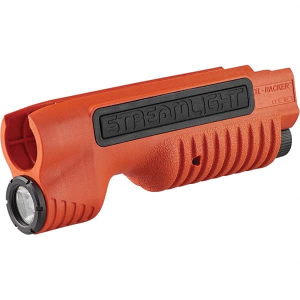 Handheld Flashlight: LED, 1.5 hr Max Run Time, CR123A battery 1 Light Mode, Polymer, Orange