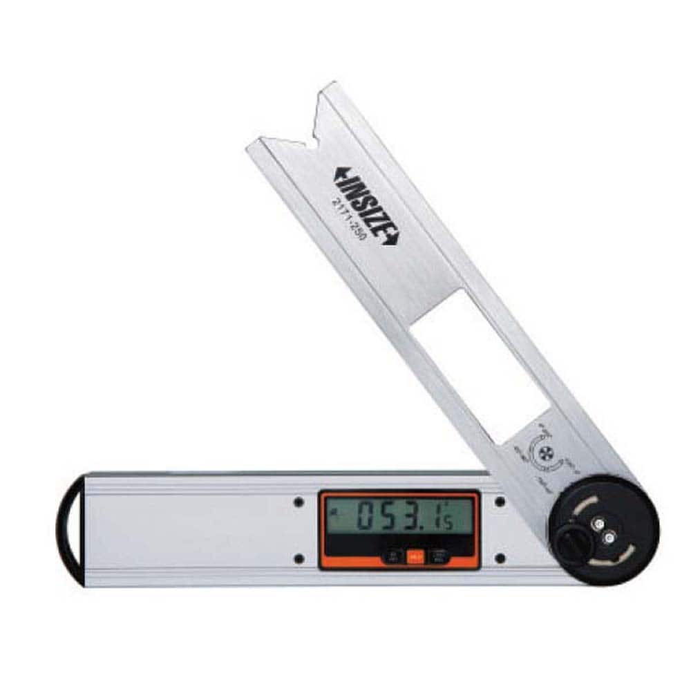 Insize USA LLC - Digital & Dial Protractors; Style: Protractor ; Measuring Range (Degrees): 360.00 ; Magnetic Base: No ; Battery Type: CR2032 ; Resolution (Degrees): 0.05 ; Data Output: No - Exact Industrial Supply