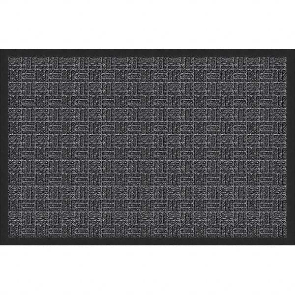 Entrance Mat: 5' Long, 3' Wide, Olefin Surface Indoor & Outdoor, Medium-Duty Traffic, Rubber Base, Charcoal