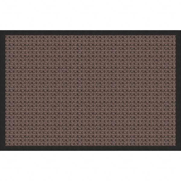 Entrance Mat: 6' Long, 4' Wide, Polypropylene Surface Indoor & Outdoor, Medium-Duty Traffic, Rubber Base, Brown