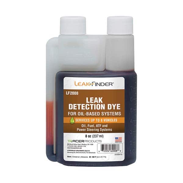 Leak Finder - Automotive Leak Detection Dyes Applications: Engine Oil; Transmission Fluid; Fuel Container Size: 8 oz. - Exact Industrial Supply