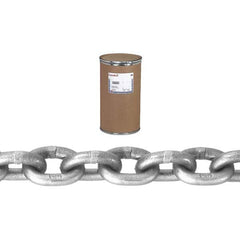 Campbell - Welded Chain; Chain Grade: 43 ; Trade Size: 5/16 ; Load Capacity (Lb.): 3900.000 ; Finish/Coating: Zinc Plated ; Type: Welded ; Length (Feet): 550 - Exact Industrial Supply