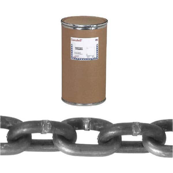Campbell - Welded Chain; Chain Grade: 30 ; Trade Size: 1/8 ; Load Capacity (Lb.): 400.000 ; Finish/Coating: Galvanized ; Type: Welded ; Length (Feet): 1000 - Exact Industrial Supply