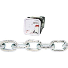 Campbell - Welded Chain; Chain Grade: 30 ; Trade Size: 1/8 ; Load Capacity (Lb.): 400.000 ; Finish/Coating: Zinc Plated ; Type: Welded ; Length (Feet): 200 - Exact Industrial Supply