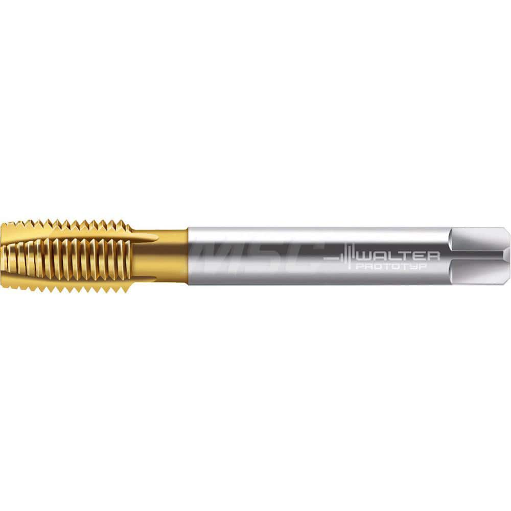 Spiral Point Tap: 3/4-10, UNC & DIN 376, 4 Flutes, Plug, 2B, HSS-E, TiN Finish 30 mm Thread Length, 125 mm OAL, Right Hand, Series TC216