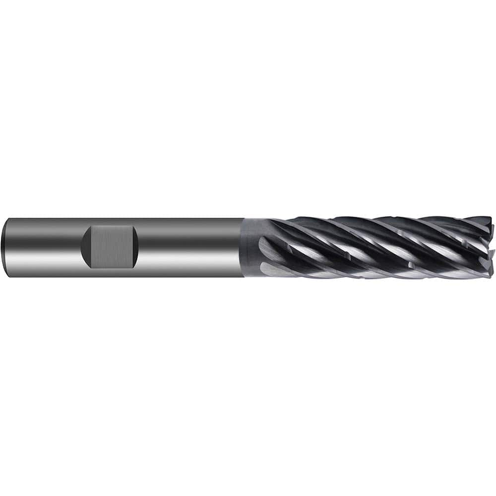 Corner Radius End Mill Head: 1″ Dia, 3″ LOC, 7 Flutes Solid Carbide, nano-A Coated, Series 6998