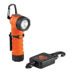 Handheld Flashlight: LED, 19 hr Max Run Time 2 Light Modes, Nylon, Orange
