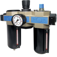 FRL Combination Unit: 3/4 NPT, Heavy-Duty with Pressure Gauge 280.37 SCFM, 215 Max psi, Aluminum Bowl, Semi-Automatic Drain