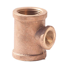 Merit Brass - Brass & Chrome Pipe Fittings Type: Reducing Tee Fitting Size: 1-1/4 x 1-1/4 x 3/4 - Exact Industrial Supply