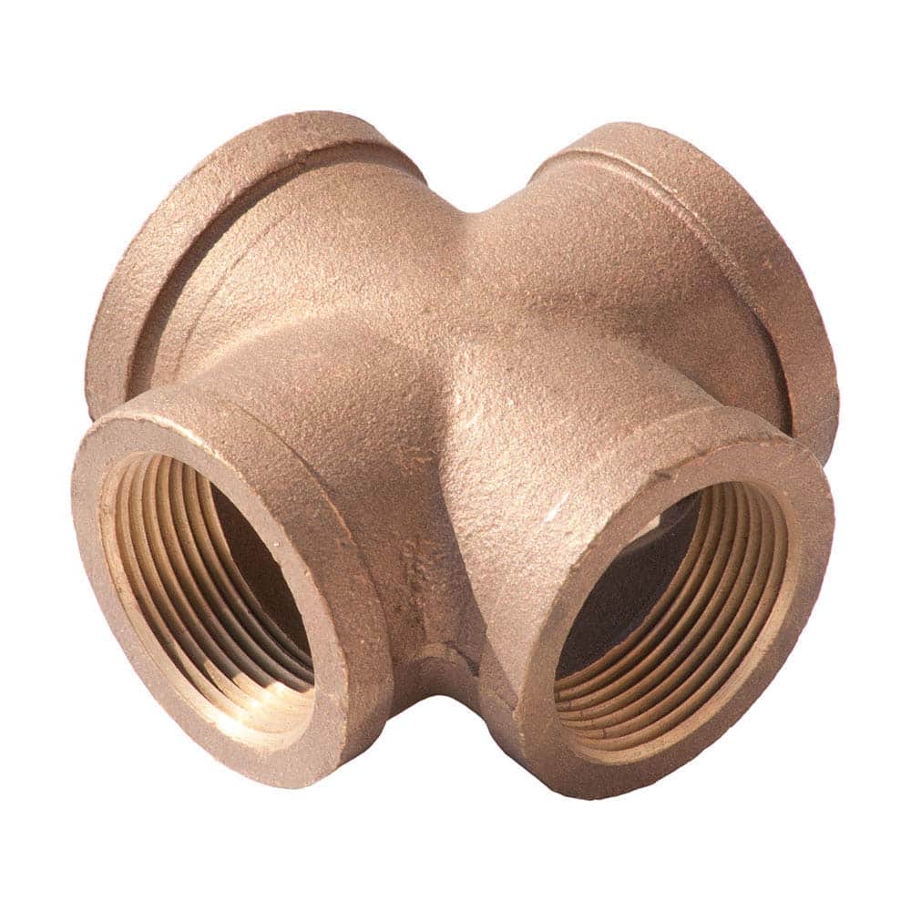 Merit Brass - Brass & Chrome Pipe Fittings Type: Cross Fitting Size: 1 - Exact Industrial Supply