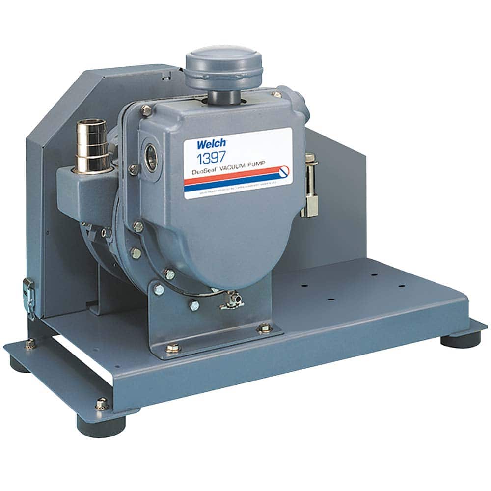 Welch - Rotary Vane-Type Vacuum Pumps; Horsepower: N/A ; Voltage: N/A ; Cubic Feet per Minute: 17.70 ; Length (Decimal Inch): 26.0000 ; Width (Decimal Inch): 12.3000 ; Height (Inch): 18.8 - Exact Industrial Supply