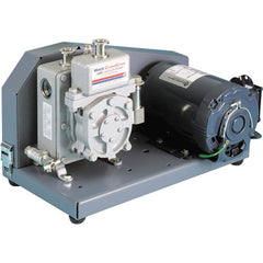 Welch - Rotary Vane-Type Vacuum Pumps; Horsepower: 0.33 ; Voltage: 220 V ; Cubic Feet per Minute: 0.90 ; Length (Decimal Inch): 17.8000 ; Width (Decimal Inch): 9.0000 ; Height (Inch): 12.56 - Exact Industrial Supply