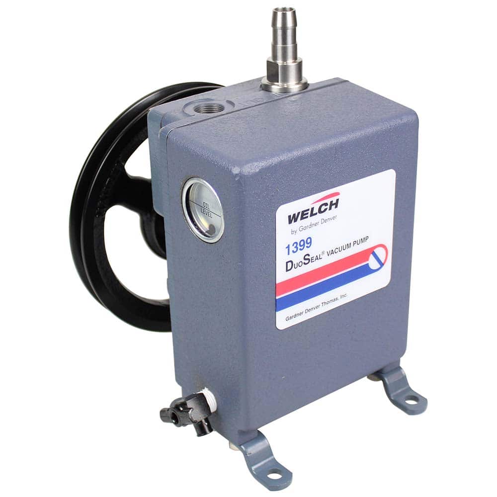 Welch - Rotary Vane-Type Vacuum Pumps; Horsepower: N/A ; Voltage: N/A ; Cubic Feet per Minute: 1.20 ; Length (Decimal Inch): 8.5000 ; Width (Decimal Inch): 9.0000 ; Height (Inch): 10 - Exact Industrial Supply