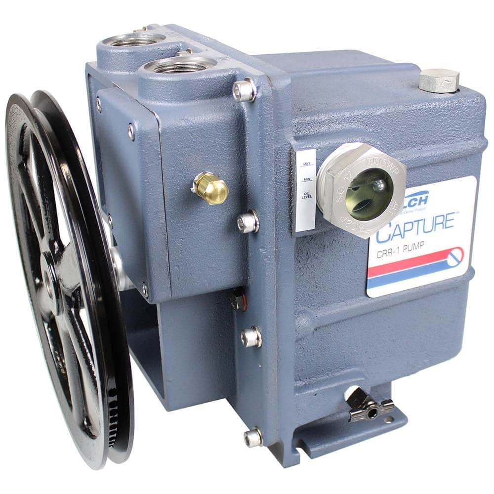 Welch - Rotary Vane-Type Vacuum Pumps; Horsepower: N/A ; Voltage: N/A ; Cubic Feet per Minute: 10.60 ; Length (Decimal Inch): 10.0000 ; Width (Decimal Inch): 10.0000 ; Height (Inch): 13.40 - Exact Industrial Supply