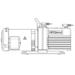 Welch - Rotary Vane-Type Vacuum Pumps; Horsepower: 0.4 ; Voltage: 208/230/460 ; Cubic Feet per Minute: 2.80 ; Length (Decimal Inch): 22.4000 ; Width (Decimal Inch): 6.1000 ; Height (Inch): 9.2 - Exact Industrial Supply