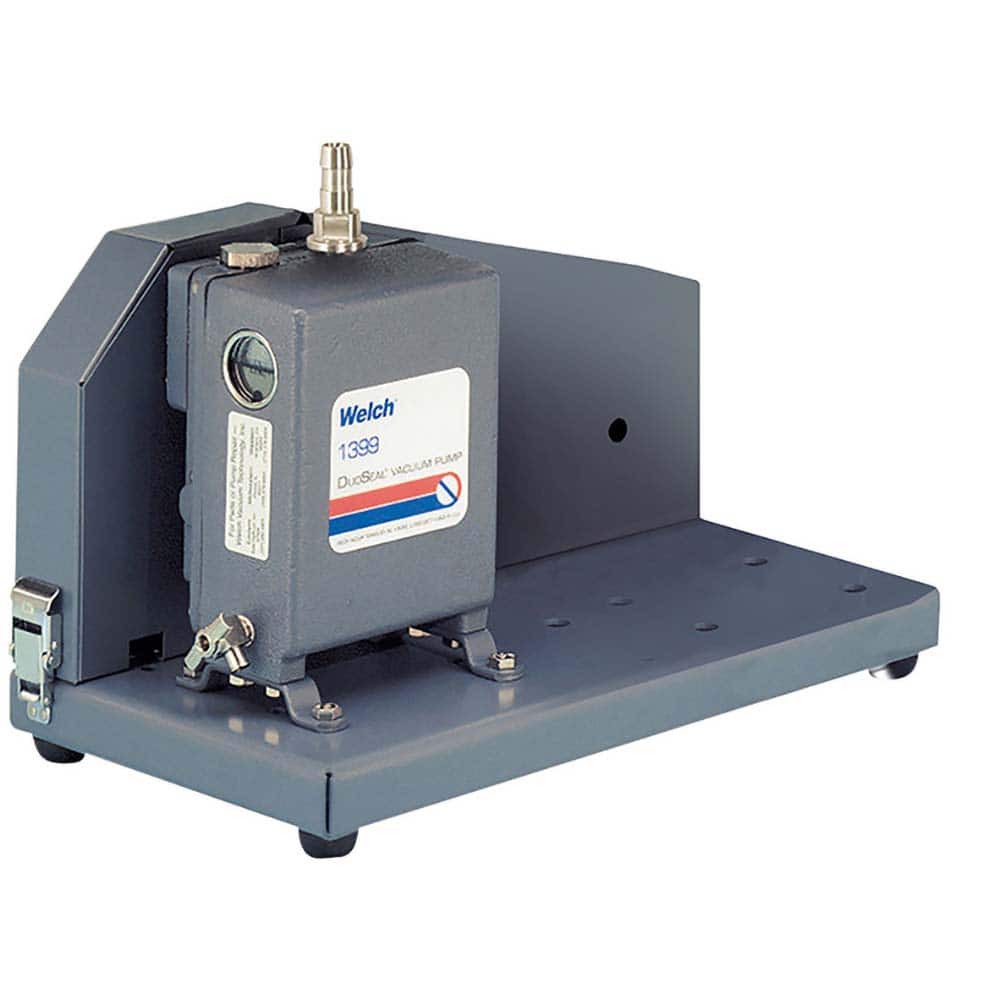 Welch - Rotary Vane-Type Vacuum Pumps; Horsepower: N/A ; Voltage: N/A ; Cubic Feet per Minute: 1.20 ; Length (Decimal Inch): 17.0000 ; Width (Decimal Inch): 9.0000 ; Height (Inch): 10 - Exact Industrial Supply