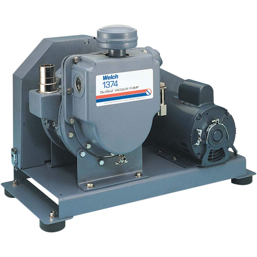Welch - Rotary Vane-Type Vacuum Pumps; Horsepower: 1.5 ; Voltage: 115/230V ; Cubic Feet per Minute: 23.00 ; Length (Decimal Inch): 26.0000 ; Width (Decimal Inch): 12.3000 ; Height (Inch): 18.8 - Exact Industrial Supply