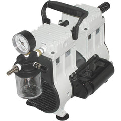 Welch - Piston-Type Vacuum Pumps; Horsepower: 0.125 ; Cubic Feet per Minute: 1.20 ; Vacuum Pressure (In/Hg): 5.00 ; Voltage: 230V ; Height (Inch): 10 ; Length (Inch): 14.8 - Exact Industrial Supply