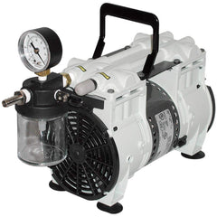 Welch - Piston-Type Vacuum Pumps; Horsepower: .33 ; Cubic Feet per Minute: 3.50 ; Vacuum Pressure (In/Hg): 60.00 ; Voltage: 230V ; Height (Inch): 12 ; Length (Inch): 17 - Exact Industrial Supply