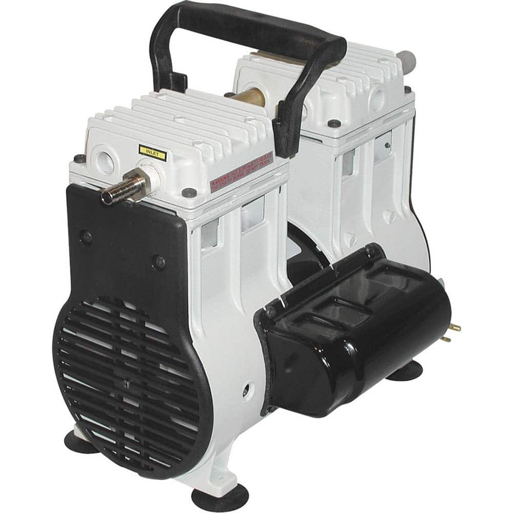 Welch - Piston-Type Vacuum Pumps; Horsepower: .33 ; Cubic Feet per Minute: 3.50 ; Vacuum Pressure (In/Hg): 9.00 ; Voltage: 230V ; Height (Inch): 11.7 ; Length (Inch): 13.3 - Exact Industrial Supply