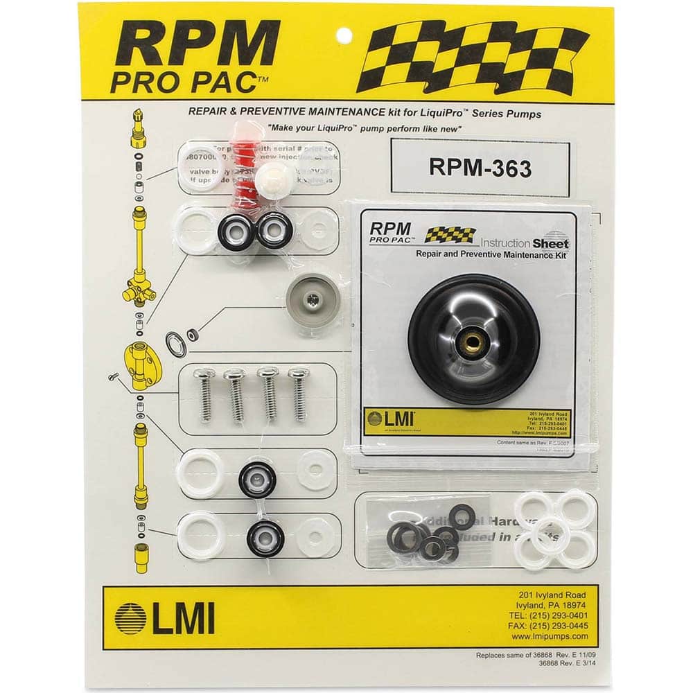 LMI - Metering Pump Accessories Type: Liquid End Preventative Maintenance Kit For Use With: LMI LIQUIPRO Liquid Ends: 313xx - Exact Industrial Supply