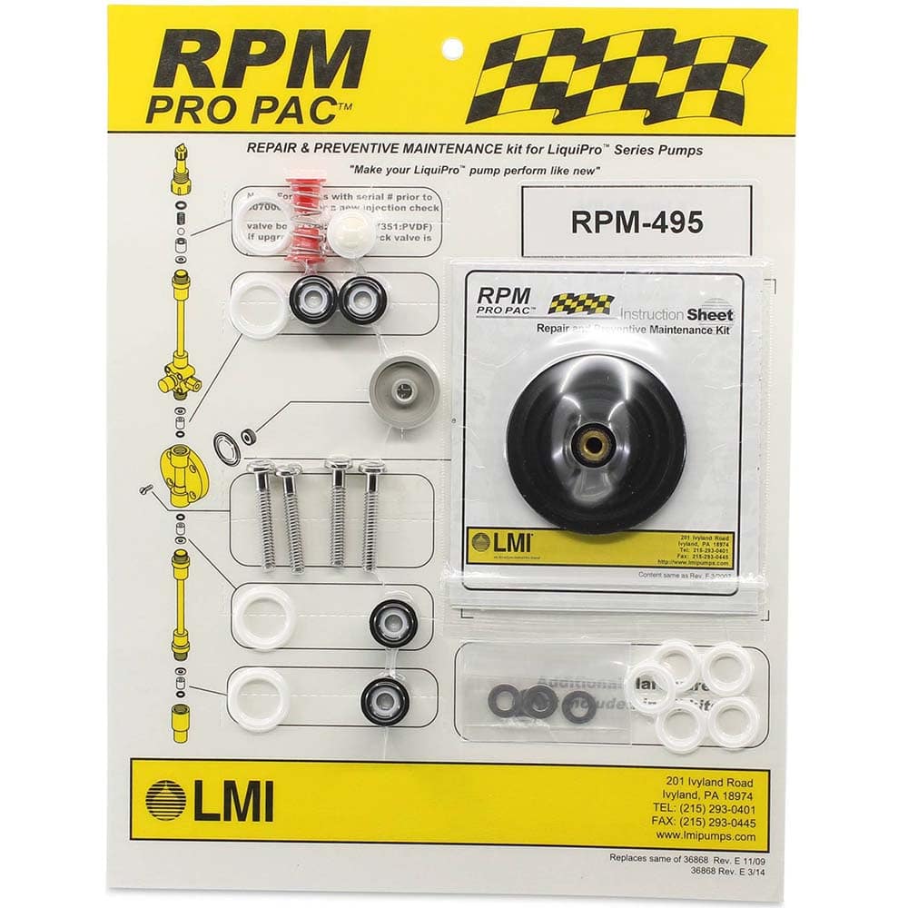 LMI - Metering Pump Accessories Type: Replacement Part For Use With: LMI LIQUIPRO Liquid Ends: 410xx, 419xx - Exact Industrial Supply
