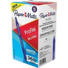 Paper Mate - Pens & Pencils Type: Retractable Ball Point Pen Color: Blue - Exact Industrial Supply