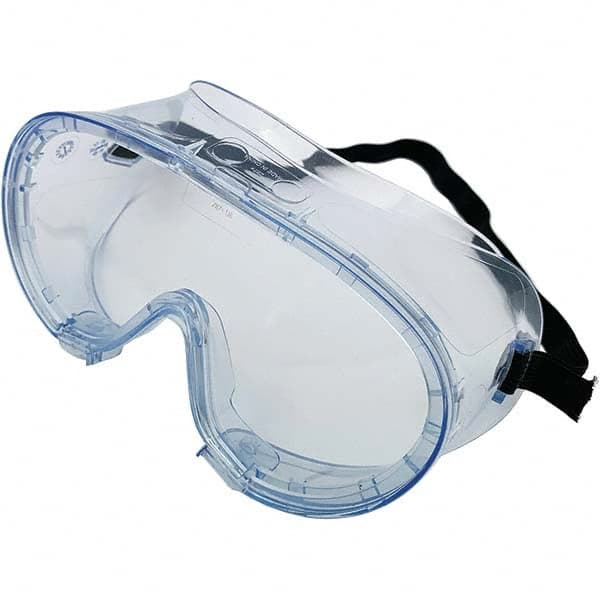 Safety Goggles: Chemical Splash, Anti-Fog & Anti-Scratch, Clear Polycarbonate Lenses Fits Over Glasses, Ventless Vent, Clear Frame, Size Universal