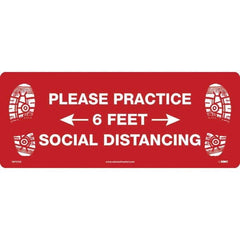 NMC - "Please Practice Social Distancing" Adhesive-Backed Floor Sign - Exact Industrial Supply