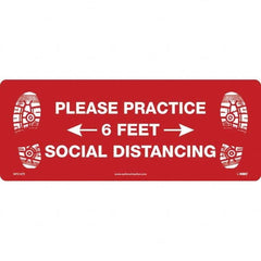 NMC - "Please Practice Social Distancing" Adhesive-Backed Floor Sign - Exact Industrial Supply